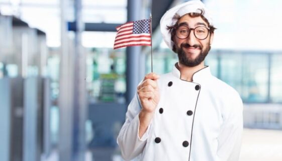 kucharz z flaga ameryki