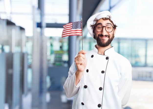 kucharz z flaga ameryki